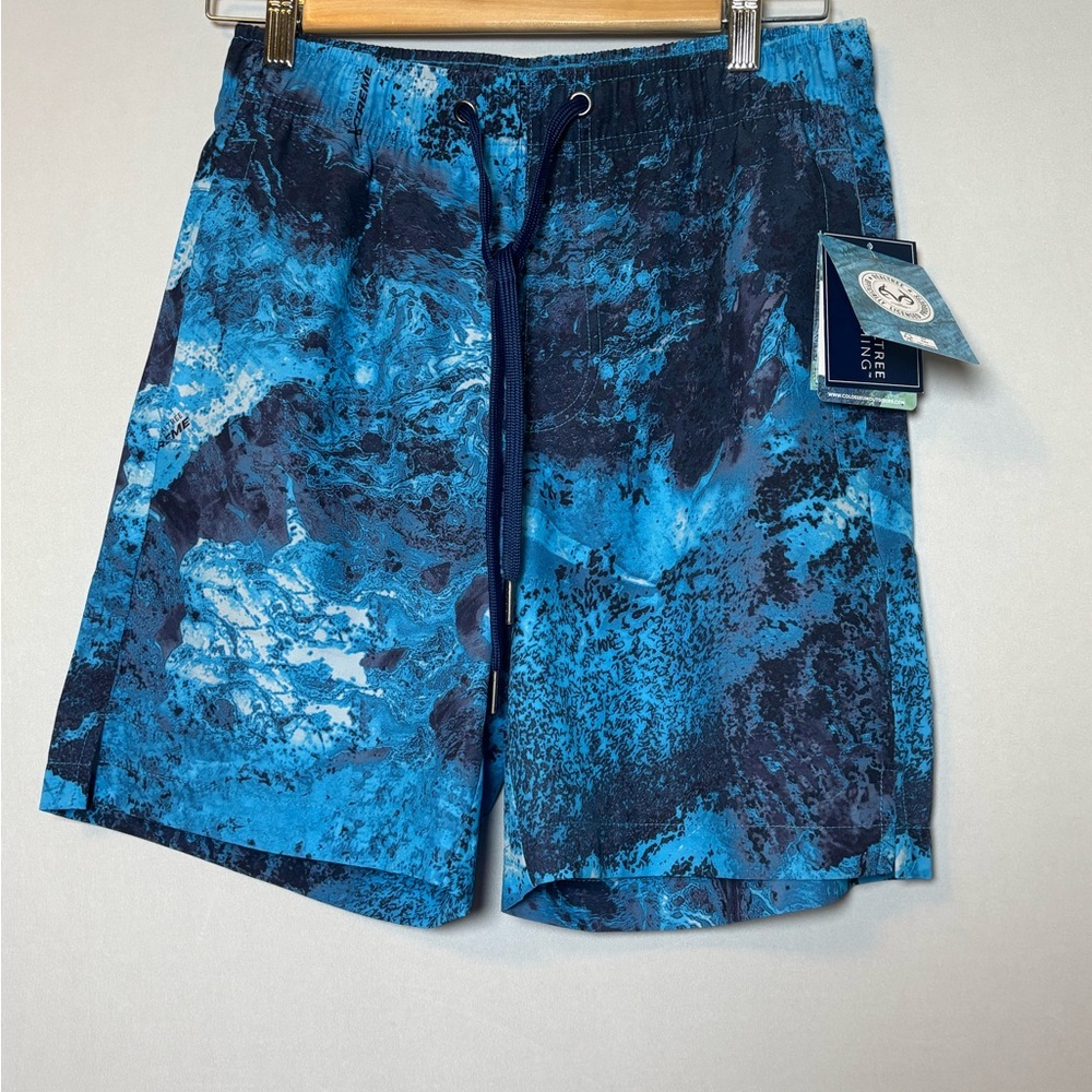 NWT REALTREE OHANA Men's Blue Patterned Swim Shorts Sz Small - Picture 3 of 7